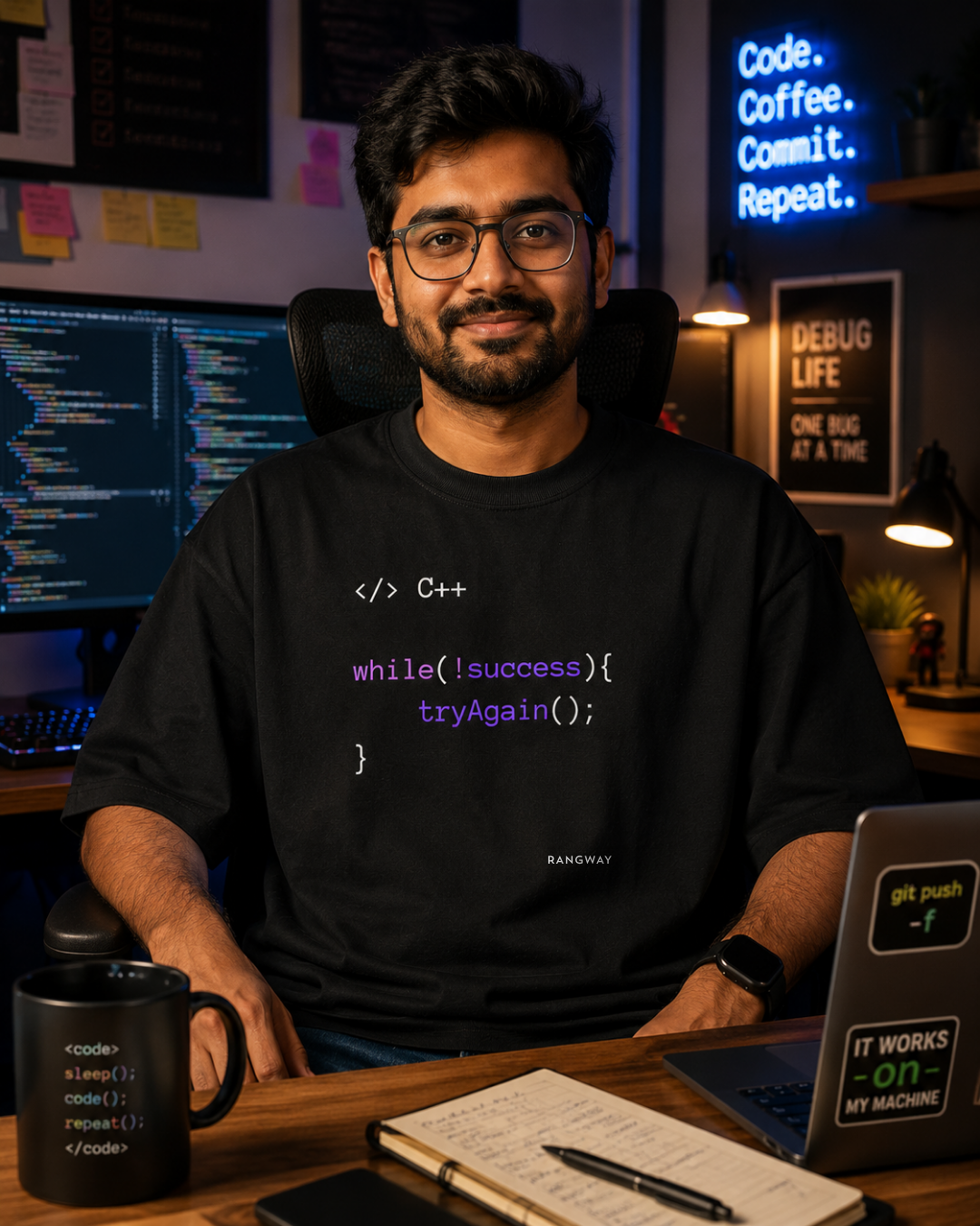 Try again - programmer oversized tshirt